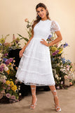 Vestido de cocktail renda comprido branco