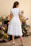 Vestido de cocktail renda comprido branco