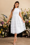 Vestido de cocktail renda comprido branco
