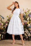 Vestido de cocktail renda comprido branco