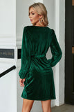 Vestido de veludo verde escuro