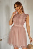 Rosa vestido de cocktail