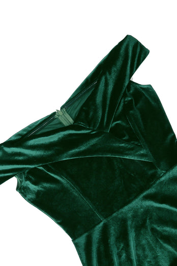 Verde escuro vestido de veludo