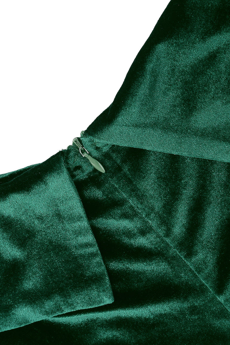 Carregar imagem no visualizador da galeria, Verde escuro vestido de veludo