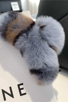 Clipe de cabelo de pelúia marfim leopard plush