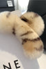 Carregar imagem no visualizador da galeria, Clipe de cabelo de pelúia marfim leopard plush