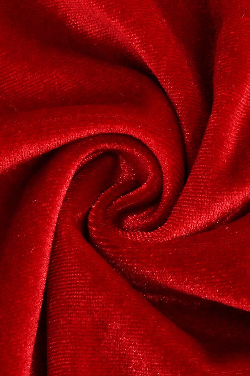 Carregar imagem no visualizador da galeria, Vestido vintage de veludo vermelho Midi