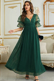 Vestido de Dama de Honor Com Renda Borgonha Chiffon
