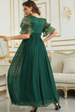 Vestido de Dama de Honor Com Renda Borgonha Chiffon
