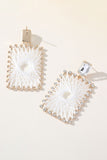 Brincos trançados quadrados Rhinestones