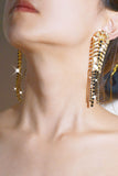 Liga Rhinestones Vintage Boho Leaf Tassel Brincos