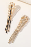 Liga Rhinestones Vintage Boho Leaf Tassel Brincos