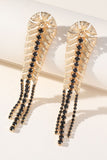 Liga Rhinestones Vintage Boho Leaf Tassel Brincos