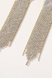 Brincos de Tassel Longos de Strass Dourados