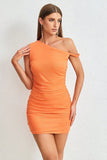 Um ombro laranja bodycon Homecoming Dress