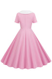 A Line Pink Short Sleeveless Vestido dos anos 1950