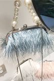 Saco de embreagem Blue Tassel Pearl Evening Party