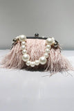 Saco de embreagem Blue Tassel Pearl Evening Party