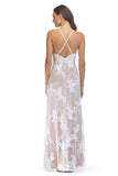 Preto Esparguete Correia Deep V-neck Vestido de Noite Longo