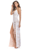 Preto Esparguete Correia Deep V-neck Vestido de Noite Longo