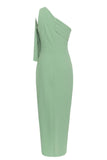 Blue One Shoulder Bodycon Vestido de Coquetel Longo