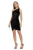 Um ombro veludo vestido de festa de férias com plissado