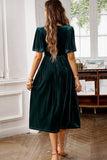 Veludo V-neck Uma linha de vestido de festa de férias