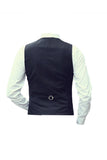 Preto Single Breasted Men's Suit Vest com Acessórios set