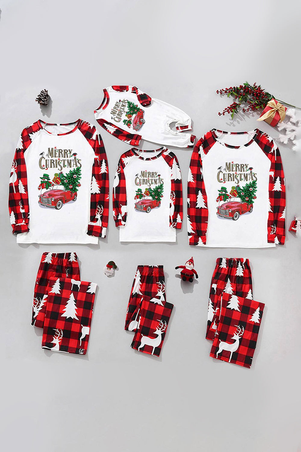 Natal Família Combinando Sleepwear Conjuntos de Pijama
