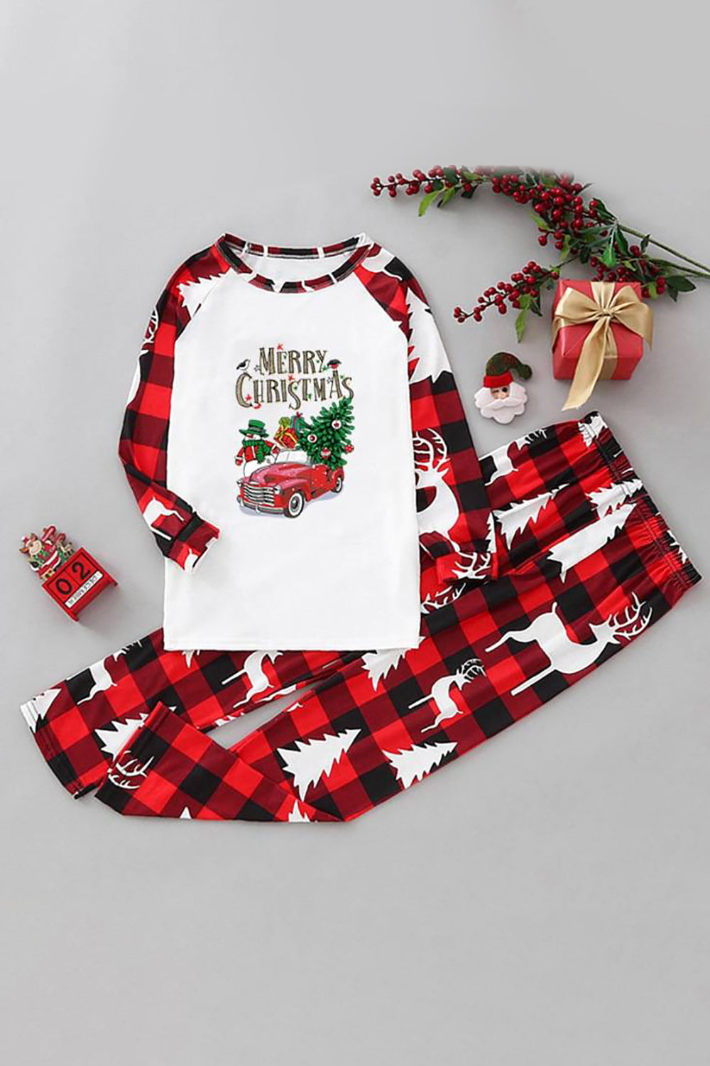 Natal Família Combinando Sleepwear Conjuntos de Pijama