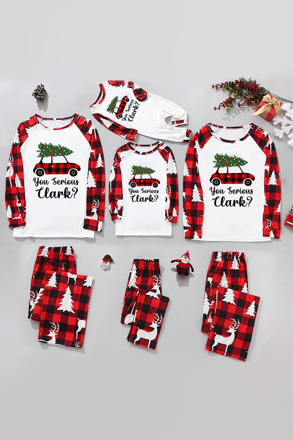 Natal Família Combinando Sleepwear Conjuntos de Pijama