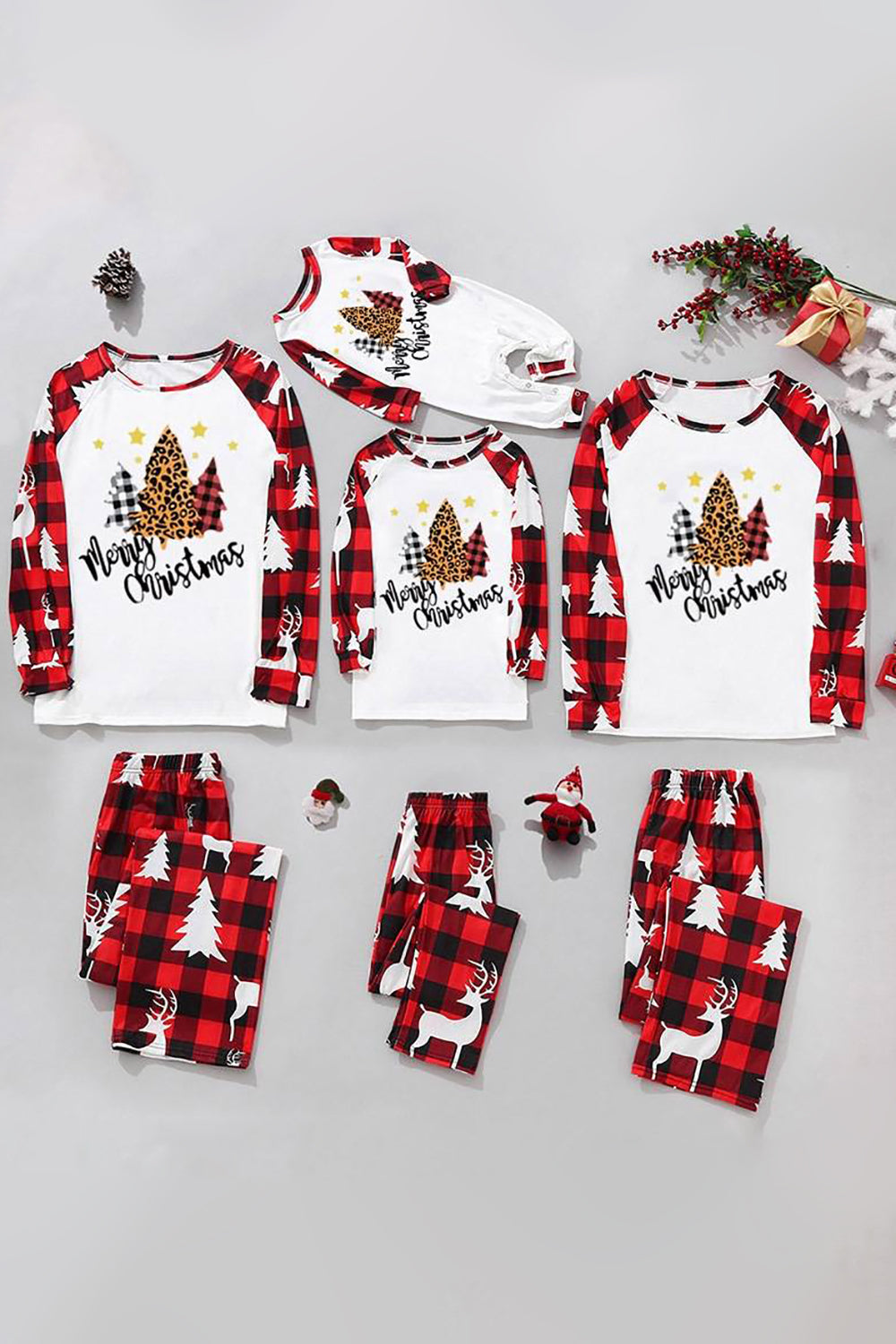 Natal Família Combinando Sleepwear Conjuntos de Pijama