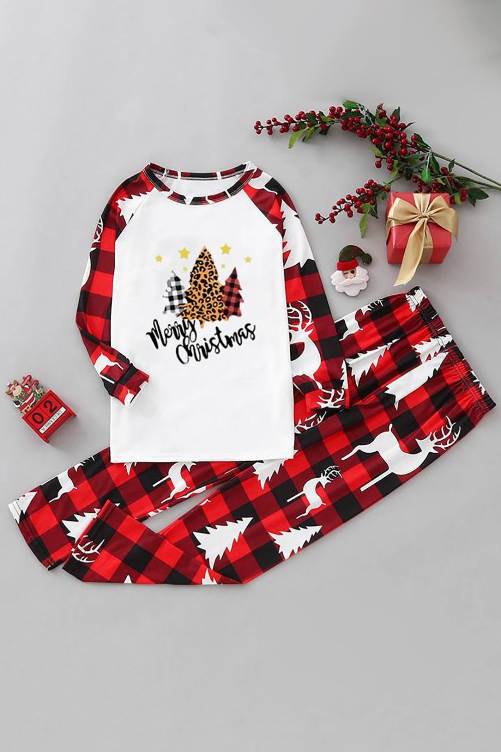 Natal Família Combinando Sleepwear Conjuntos de Pijama