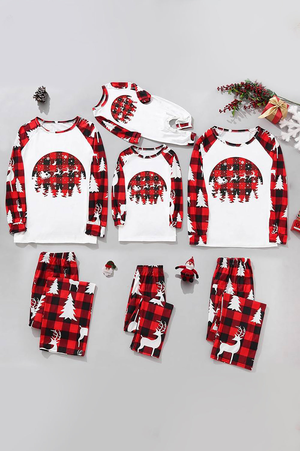 Natal Família Combinando Sleepwear Conjuntos de Pijama