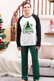 Verde Plaid Família Feliz Natal Conjuntos de pijama