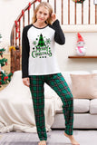 Verde Plaid Família Feliz Natal Conjuntos de pijama