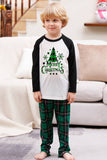 Verde Plaid Família Feliz Natal Conjuntos de pijama