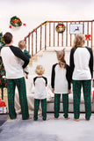 Verde Plaid Família Feliz Natal Conjuntos de pijama