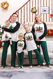 Verde Plaid Família Feliz Natal Conjuntos de pijama