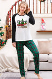 Verde Plaid Família Feliz Natal Conjuntos de pijama