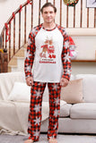Pijamas de Natal da Família Combinando Plaid com Floco de Neve
