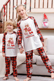 Pijamas de Natal da Família Combinando Plaid com Floco de Neve