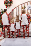Pijamas de Natal da Família Combinando Plaid com Floco de Neve