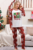 Pijamas de Natal da Família Combinando Plaid com Floco de Neve