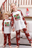 Pijamas de Natal da Família Combinando Plaid com Floco de Neve