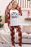 Pijamas de Natal da Família Red Plaid Matching com Floco de Neve