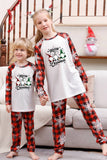 Pijamas de Natal da Família Red Plaid Matching com Floco de Neve