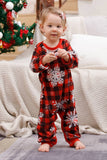 Pijamas de Natal da Família Red Plaid Matching com Floco de Neve