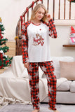 Pijamas de Natal da Família Red Plaid Matching com Floco de Neve