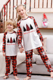 Pijamas de Natal da Família Combinando Plaid com Floco de Neve
